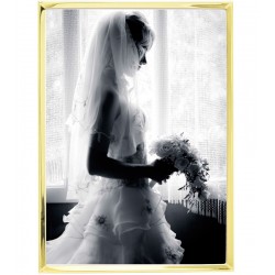 Porta Retrato 15x20cm De Aço Inox Classic Dourado